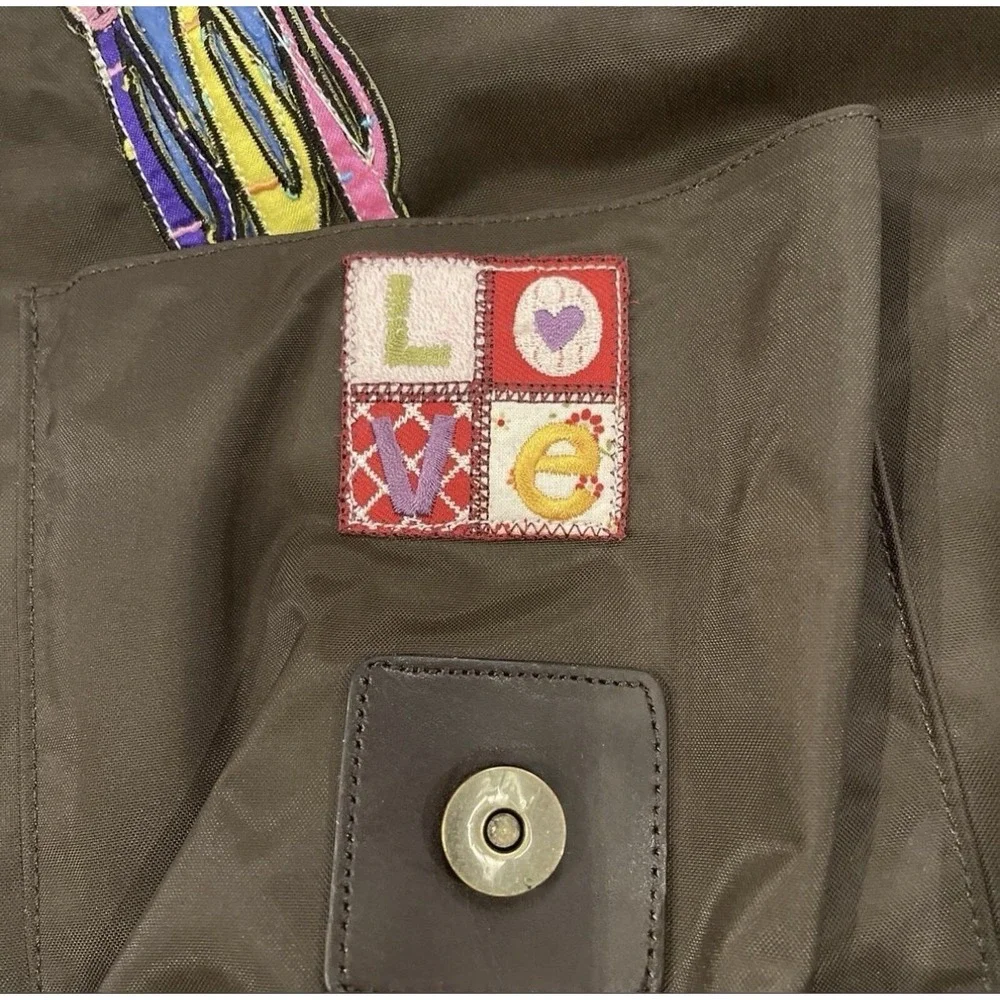 Gap Messenger Shoulder Brown Adjustable Strap W/ Patches Travel Retro Bag 16x13